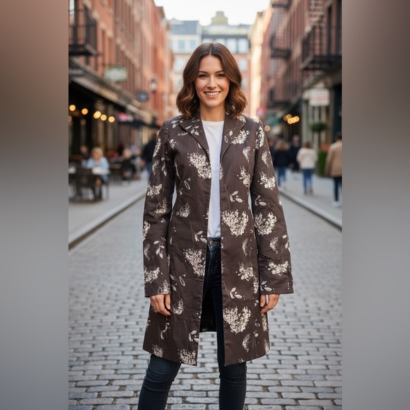 REBA Chic Floral Black & White Jacket Sz. 4 NWOT - Picture 1 of 15